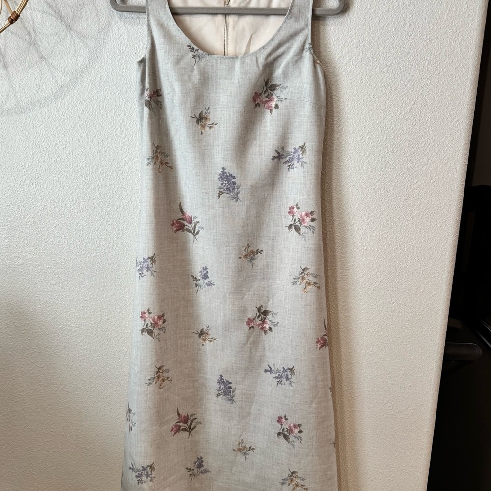 90’s Handmade Floral Sleeveless Dress. Size 6?